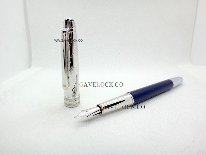 2019 Copy Monte Blanc Fountain Pens / Le Petit Prince Silver Cap Pen